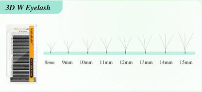NAGARAKU Automatic Flowering W Shape Bloom 4D Premade Fans Eyelash Extensions Natural Soft Light Full Dense
