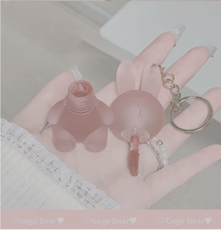 Gege Bear Rabbit Lip Glaze, Matte Velvet Lip Clay Long-lasting Color Non-drying Lipstick