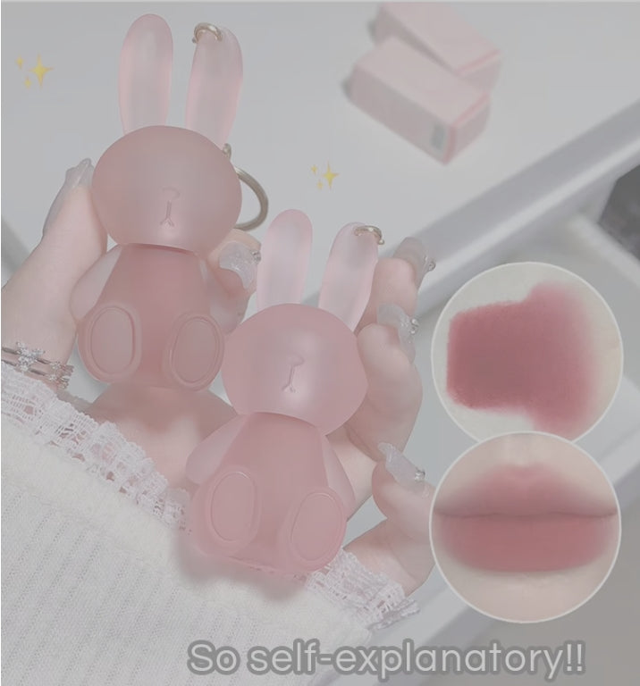 Gege Bear Rabbit Lip Glaze, Matte Velvet Lip Clay Long-lasting Color Non-drying Lipstick