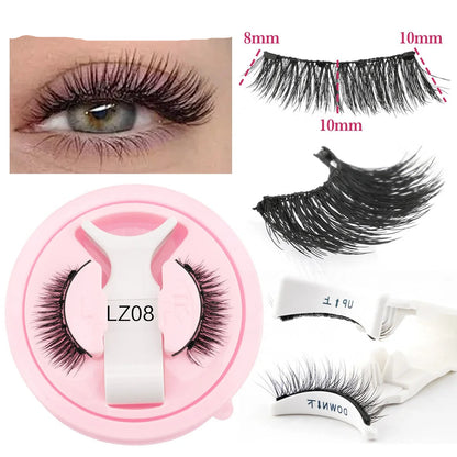 Reusable Magnetic Eyelashes 1 Pair Natural Curly Fluffy Magnetic False Eyelashes No Glue Needed Lashes Makeup with Tweezer Set
