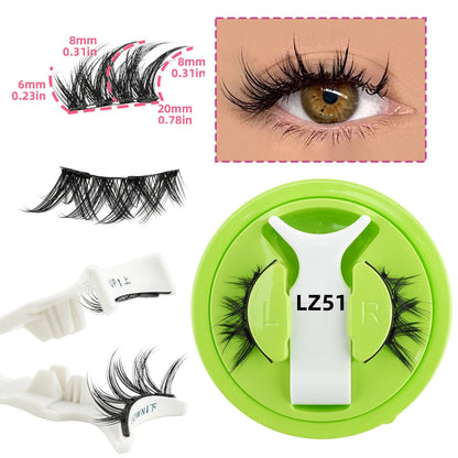 Reusable Magnetic Eyelashes 1 Pair Natural Curly Fluffy Magnetic False Eyelashes No Glue Needed Lashes Makeup with Tweezer Set