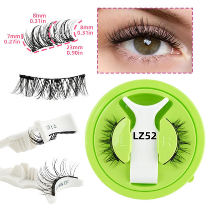 Reusable Magnetic Eyelashes 1 Pair Natural Curly Fluffy Magnetic False Eyelashes No Glue Needed Lashes Makeup with Tweezer Set