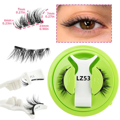Reusable Magnetic Eyelashes 1 Pair Natural Curly Fluffy Magnetic False Eyelashes No Glue Needed Lashes Makeup with Tweezer Set