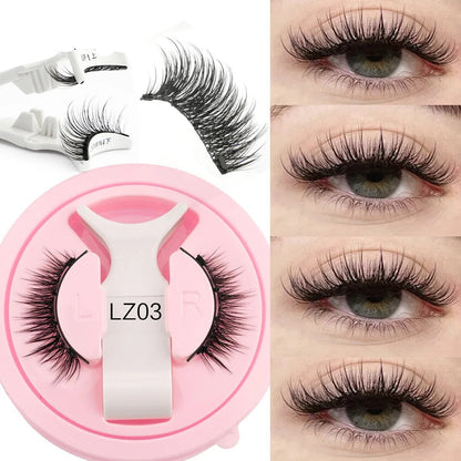 Reusable Magnetic Eyelashes 1 Pair Natural Curly Fluffy Magnetic False Eyelashes No Glue Needed Lashes Makeup with Tweezer Set