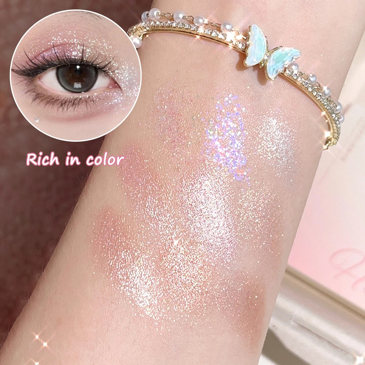 Pearlescent Glitter Highlighter Dazzling Eyeshadow Palette
