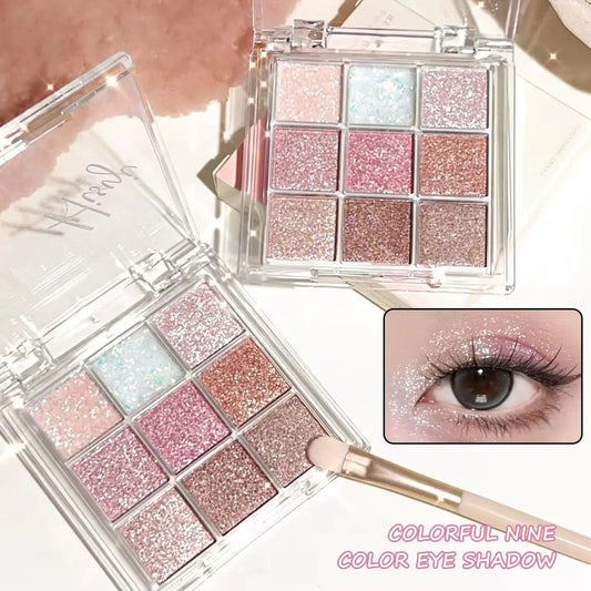 Pearlescent fine glitter highlighter dazzling smart eyeshadow palette Long-lasting color