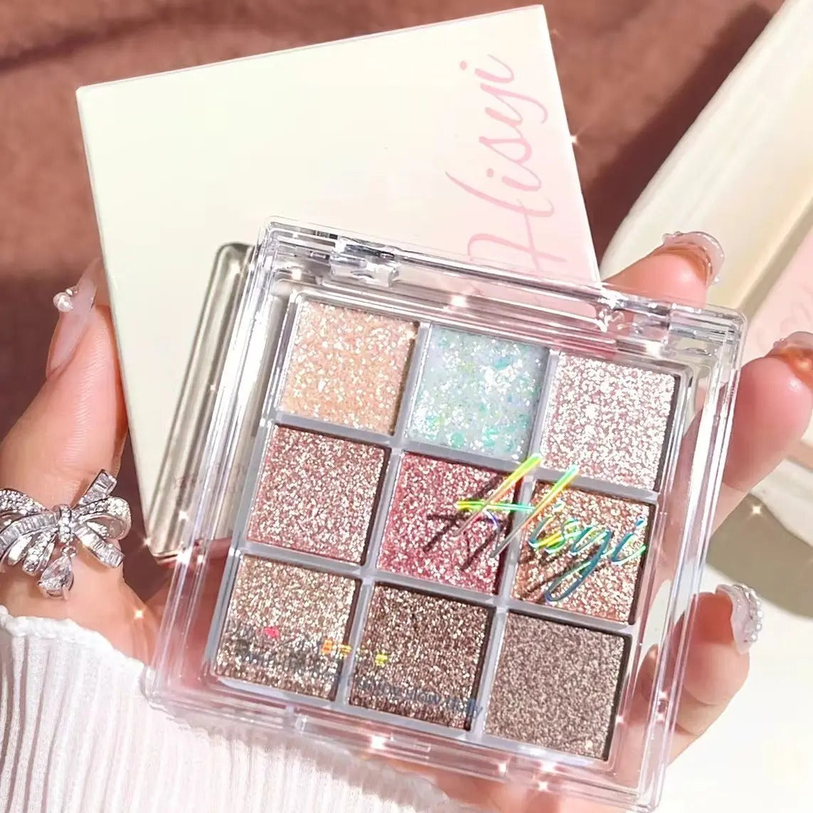 Pearlescent Glitter Highlighter Dazzling Eyeshadow Palette