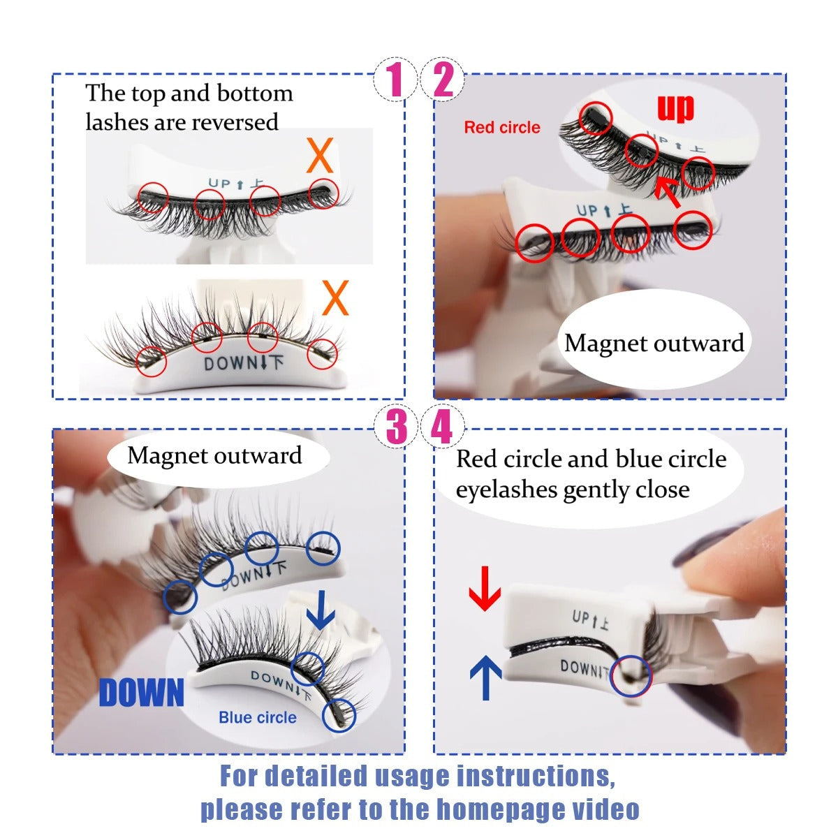 Reusable Magnetic Eyelashes 1 Pair Natural Curly Fluffy Magnetic False Eyelashes No Glue Needed Lashes Makeup with Tweezer Set