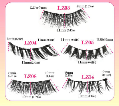Reusable Magnetic Eyelashes 1 Pair Natural Curly Fluffy Magnetic False Eyelashes No Glue Needed Lashes Makeup with Tweezer Set