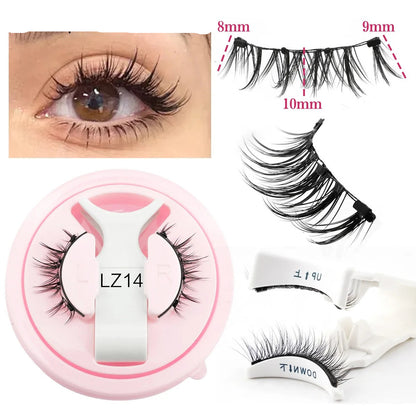Reusable Magnetic Eyelashes 1 Pair Natural Curly Fluffy Magnetic False Eyelashes No Glue Needed Lashes Makeup with Tweezer Set